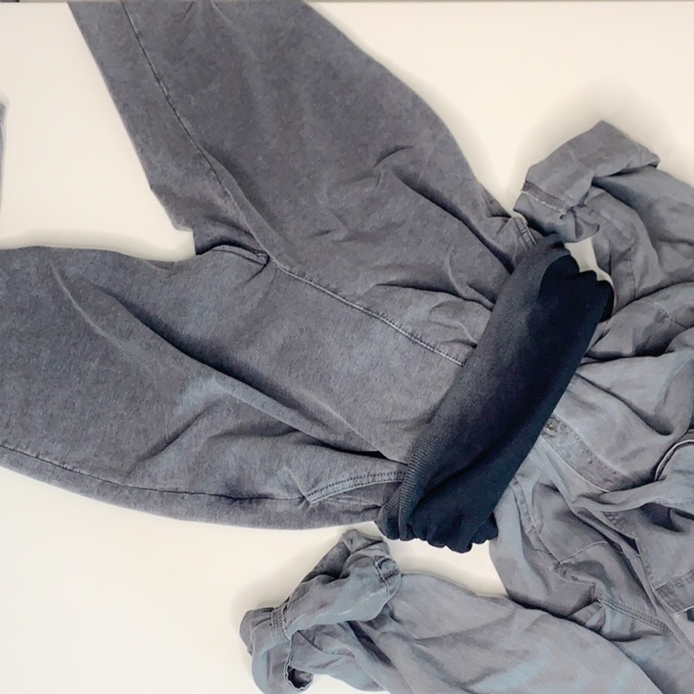 Vintage M cotton Made In Italy High Waist Fold over Sweatpants grey small women